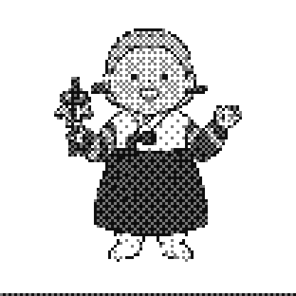 사주100 — a pixel grandmother shaman, dancing